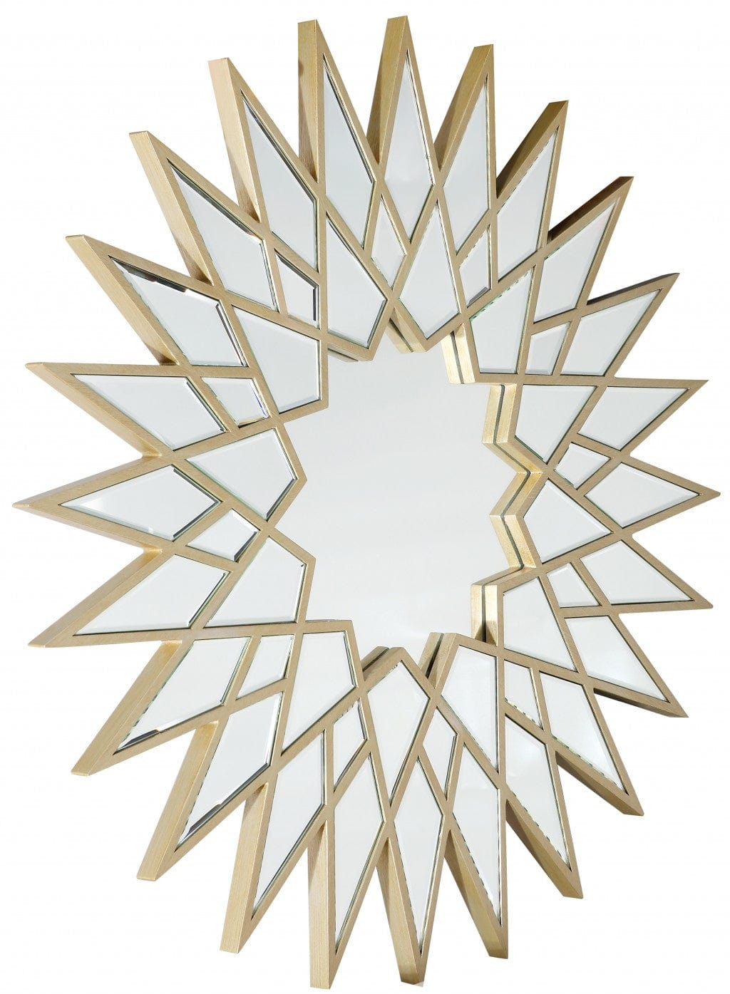 34" Gold Sunburst Metal Framed Accent Mirror - Homeroots