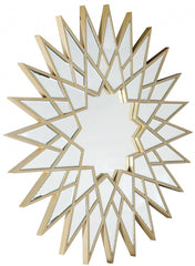 34" Gold Sunburst Metal Framed Accent Mirror - Homeroots