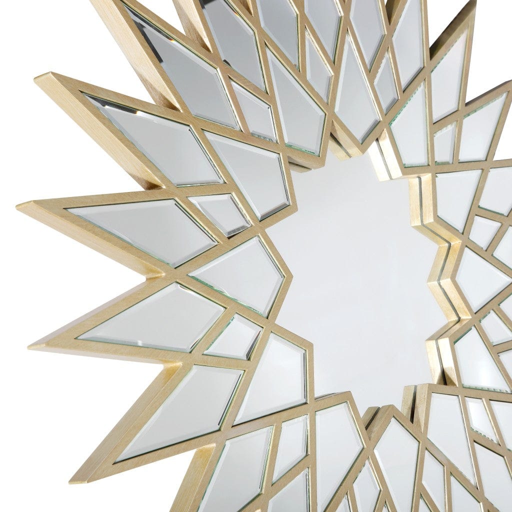 34" Gold Sunburst Metal Framed Accent Mirror - Homeroots