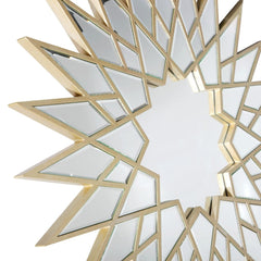 34" Gold Sunburst Metal Framed Accent Mirror - Homeroots