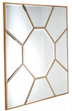 35" Gold Square Metal Framed Accent Mirror - Homeroots