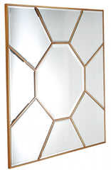 35" Gold Square Metal Framed Accent Mirror - Homeroots