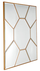 35" Gold Square Metal Framed Accent Mirror - Homeroots