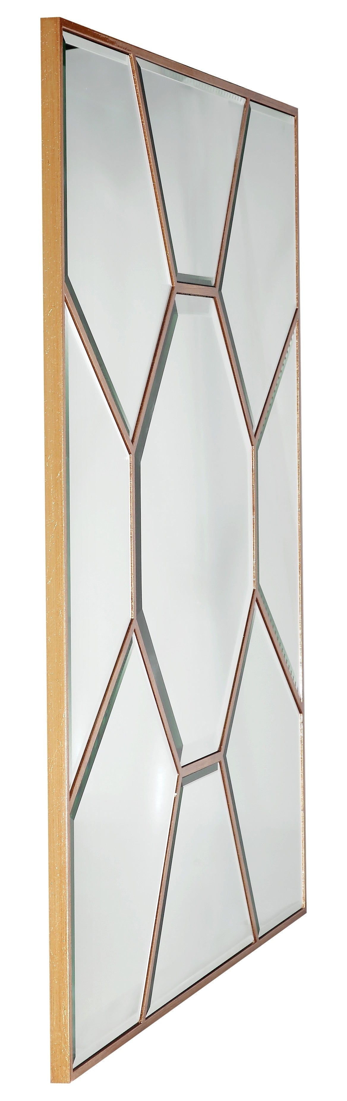 35" Gold Square Metal Framed Accent Mirror - Homeroots