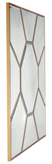 35" Gold Square Metal Framed Accent Mirror - Homeroots