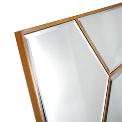 35" Gold Square Metal Framed Accent Mirror - Homeroots