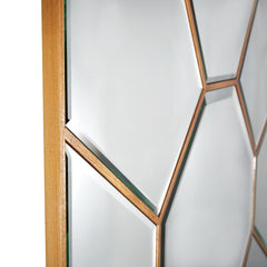 35" Gold Square Metal Framed Accent Mirror - Homeroots