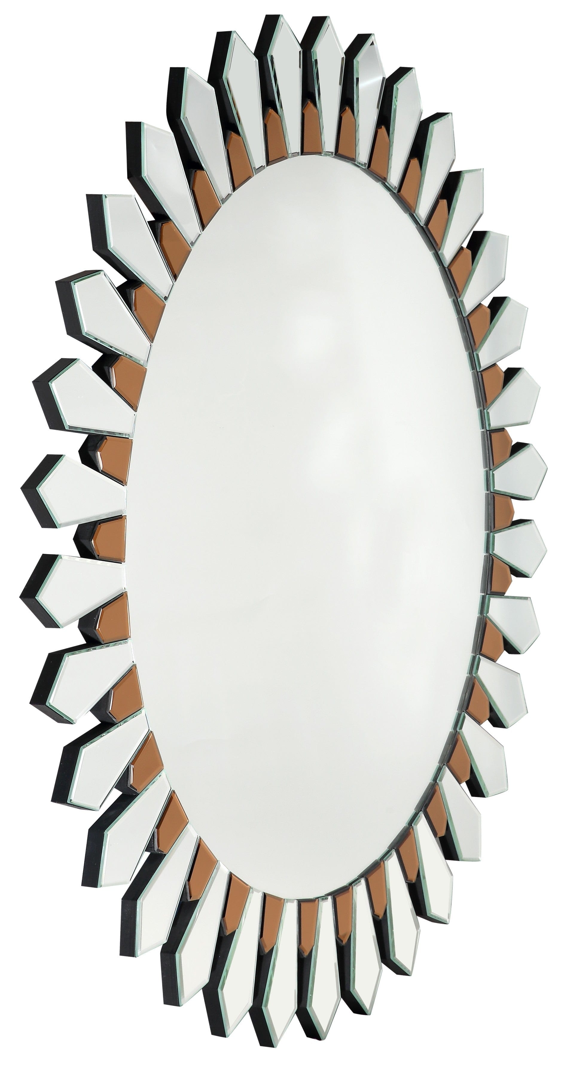 43" Gold Round Glass Framed Accent Mirror - Homeroots