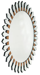 43" Gold Round Glass Framed Accent Mirror - Homeroots