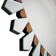 43" Gold Round Glass Framed Accent Mirror - Homeroots