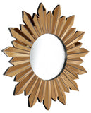 39" Gold Sunburst Glass Framed Accent Mirror - Homeroots