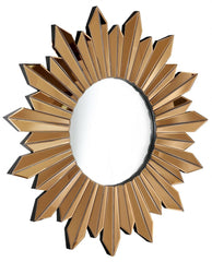 39" Gold Sunburst Glass Framed Accent Mirror - Homeroots