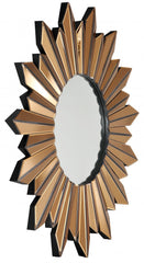39" Gold Sunburst Glass Framed Accent Mirror - Homeroots