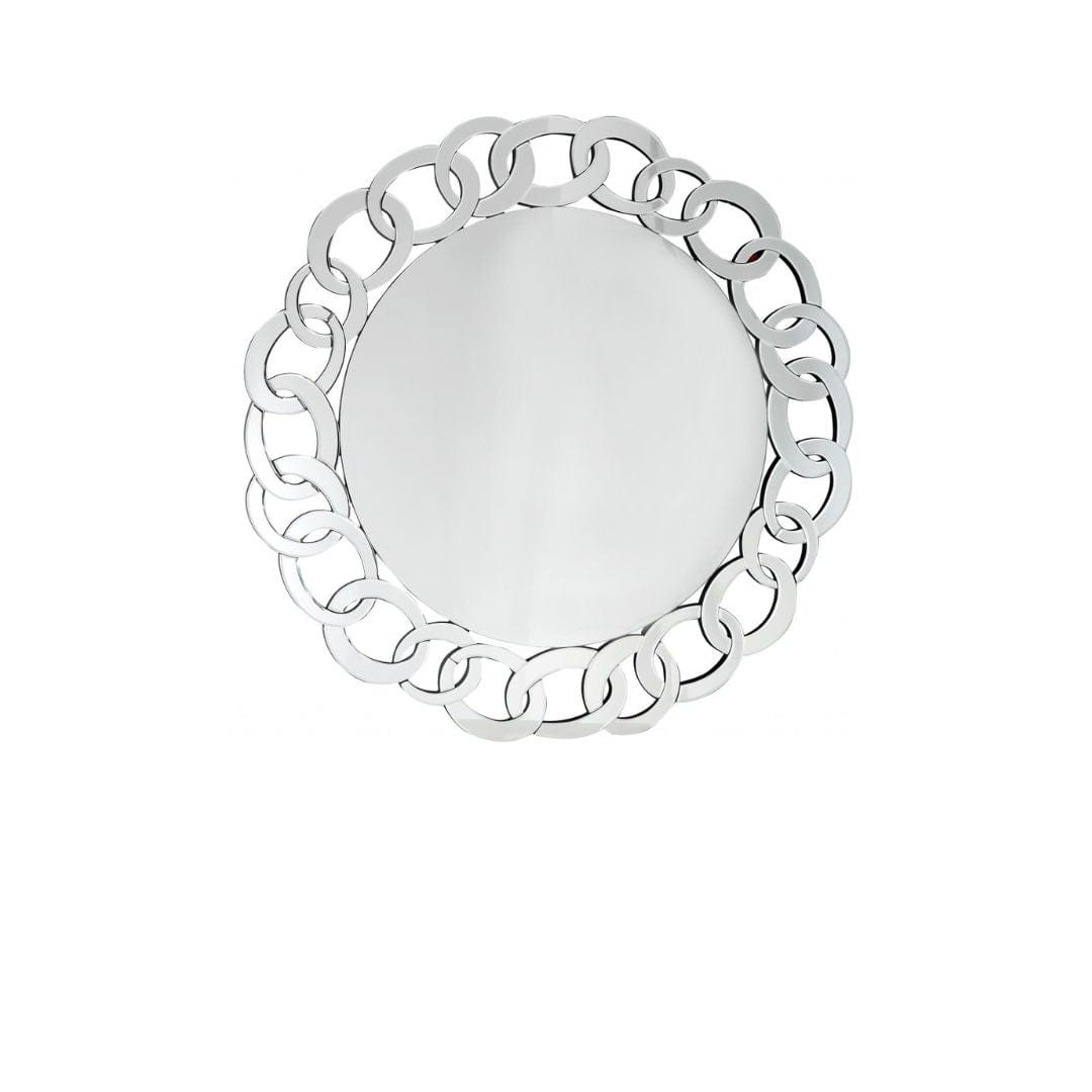 39" Clear Round Glass Framed Accent Mirror - Homeroots