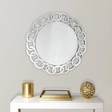39" Clear Round Glass Framed Accent Mirror - Homeroots