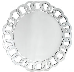 39" Clear Round Glass Framed Accent Mirror - Homeroots