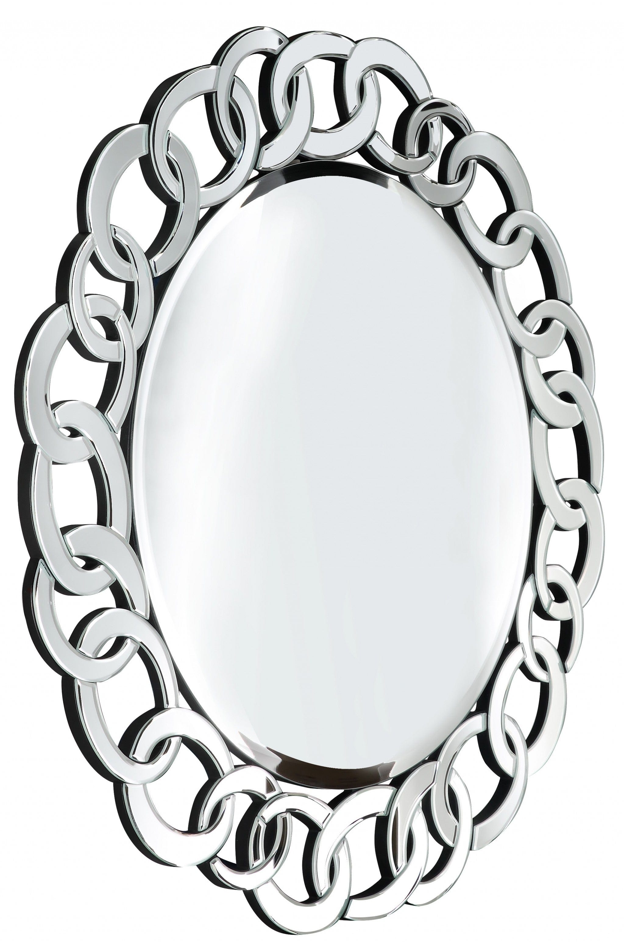 39" Clear Round Glass Framed Accent Mirror - Homeroots