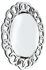 39" Clear Round Glass Framed Accent Mirror - Homeroots