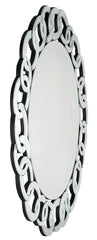 39" Clear Round Glass Framed Accent Mirror - Homeroots