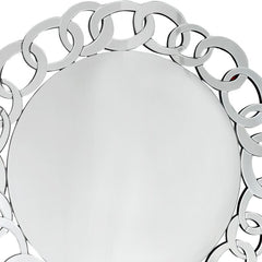 39" Clear Round Glass Framed Accent Mirror - Homeroots