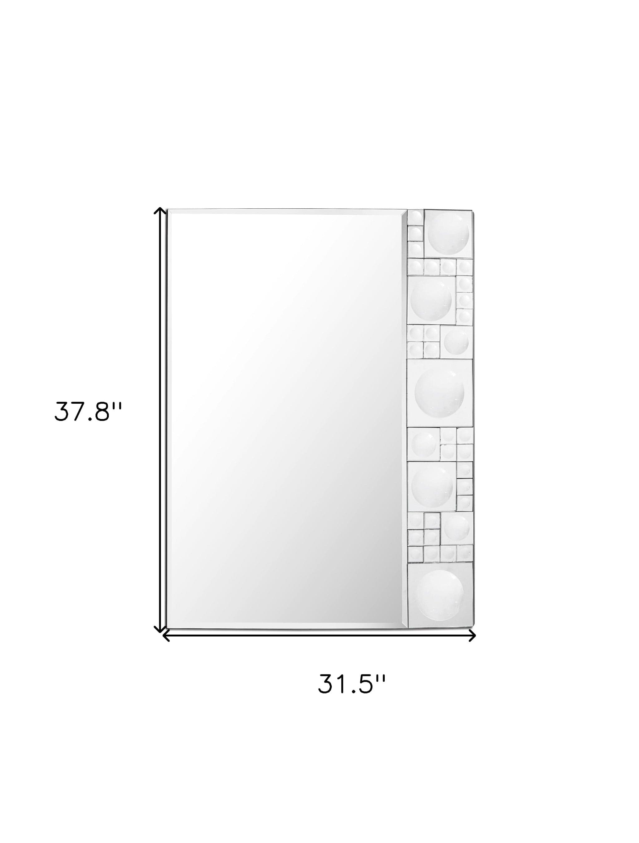 38" Clear Glass Framed Accent Mirror - Homeroots