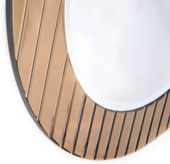 35" Gold Round Glass Framed Accent Mirror - Homeroots