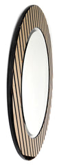 35" Gold Round Glass Framed Accent Mirror - Homeroots