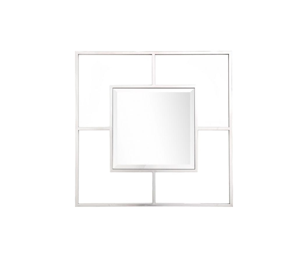 32" Silver Square Metal Framed Accent Mirror - Homeroots