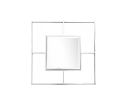 32" Silver Square Metal Framed Accent Mirror - Homeroots