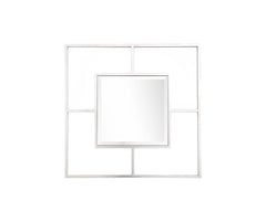 32" Silver Square Metal Framed Accent Mirror - Homeroots
