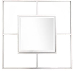 32" Silver Square Metal Framed Accent Mirror - Homeroots