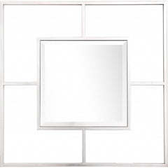 32" Silver Square Metal Framed Accent Mirror - Homeroots