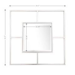32" Silver Square Metal Framed Accent Mirror - Homeroots