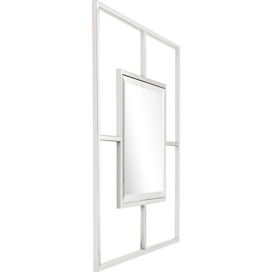 32" Silver Square Metal Framed Accent Mirror - Homeroots