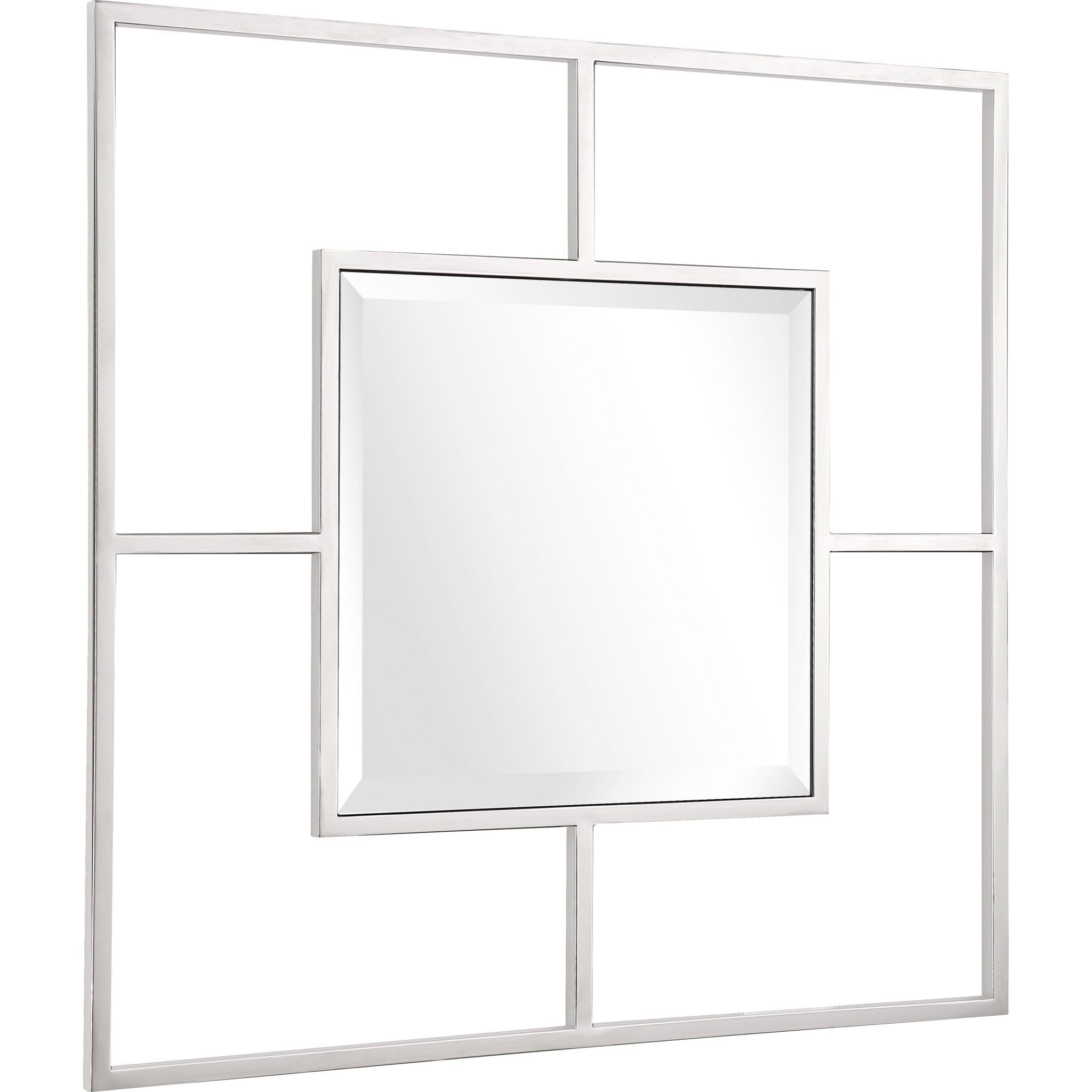 32" Silver Square Metal Framed Accent Mirror - Homeroots