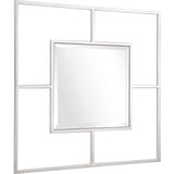 32" Silver Square Metal Framed Accent Mirror - Homeroots