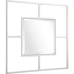32" Silver Square Metal Framed Accent Mirror - Homeroots