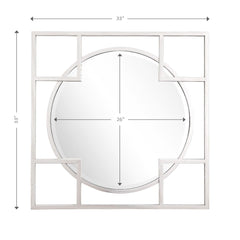 33" Silver Square Metal Framed Accent Mirror - Homeroots