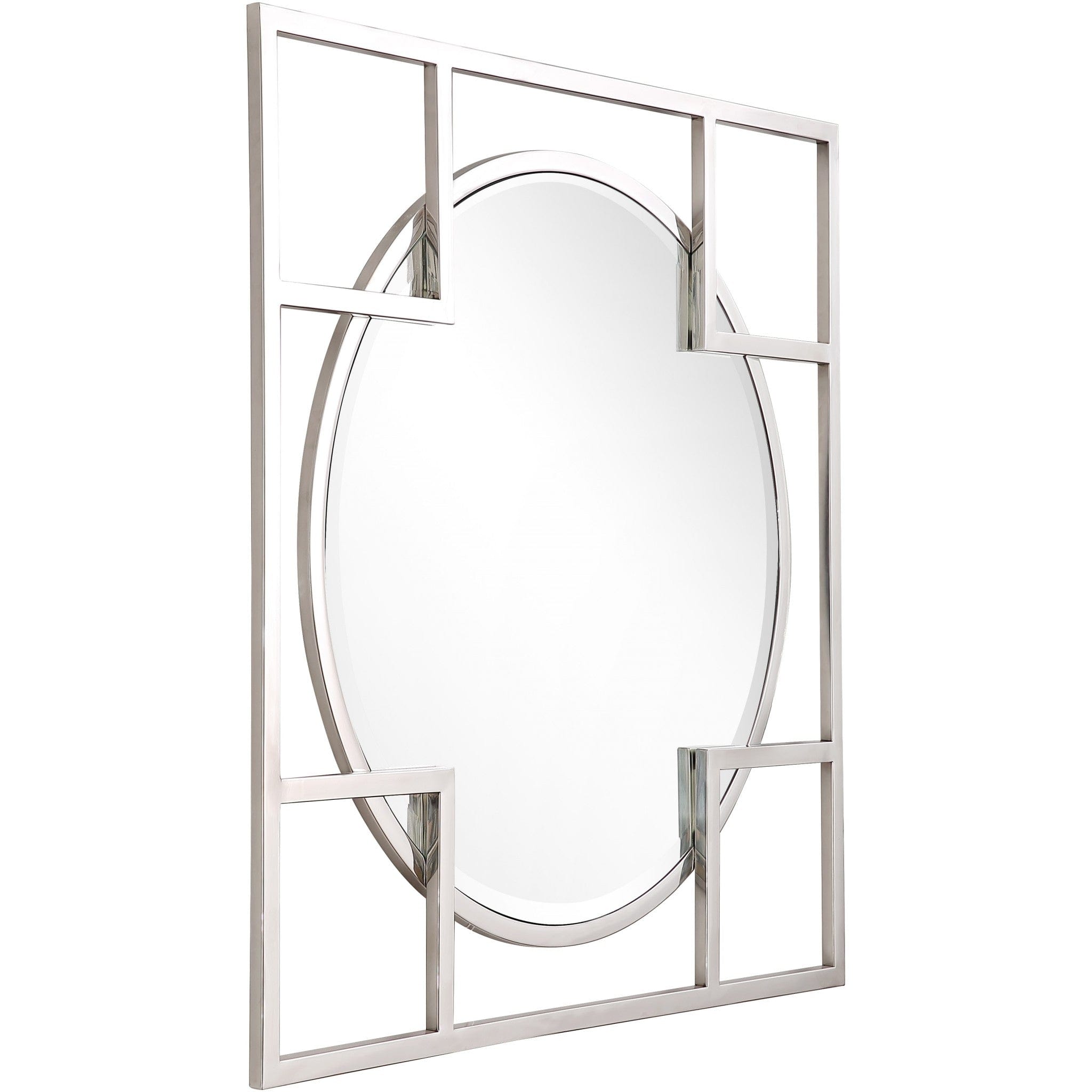 33" Silver Square Metal Framed Accent Mirror - Homeroots