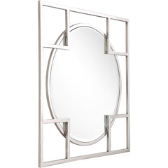 33" Silver Square Metal Framed Accent Mirror - Homeroots