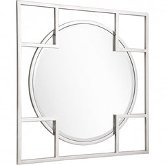 33" Silver Square Metal Framed Accent Mirror - Homeroots