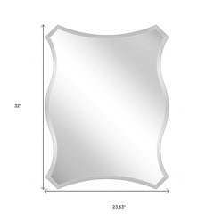 32" Silver Novelty Glass Framed Accent Mirror - Homeroots