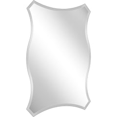 32" Silver Novelty Glass Framed Accent Mirror - Homeroots