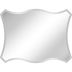 32" Silver Novelty Glass Framed Accent Mirror - Homeroots