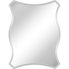 32" Silver Novelty Glass Framed Accent Mirror - Homeroots