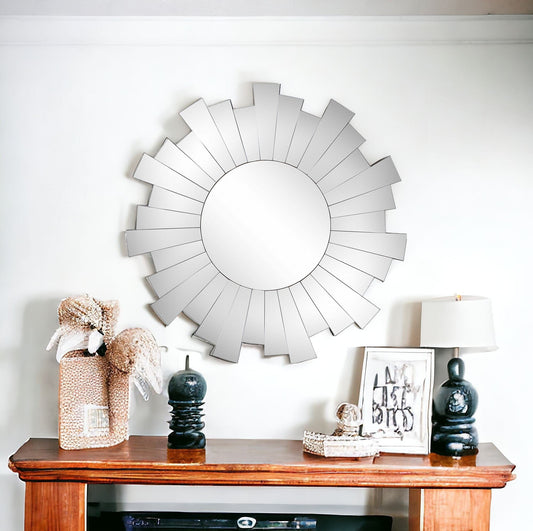 30" Clear Sunburst Framed Accent Mirror - Homeroots