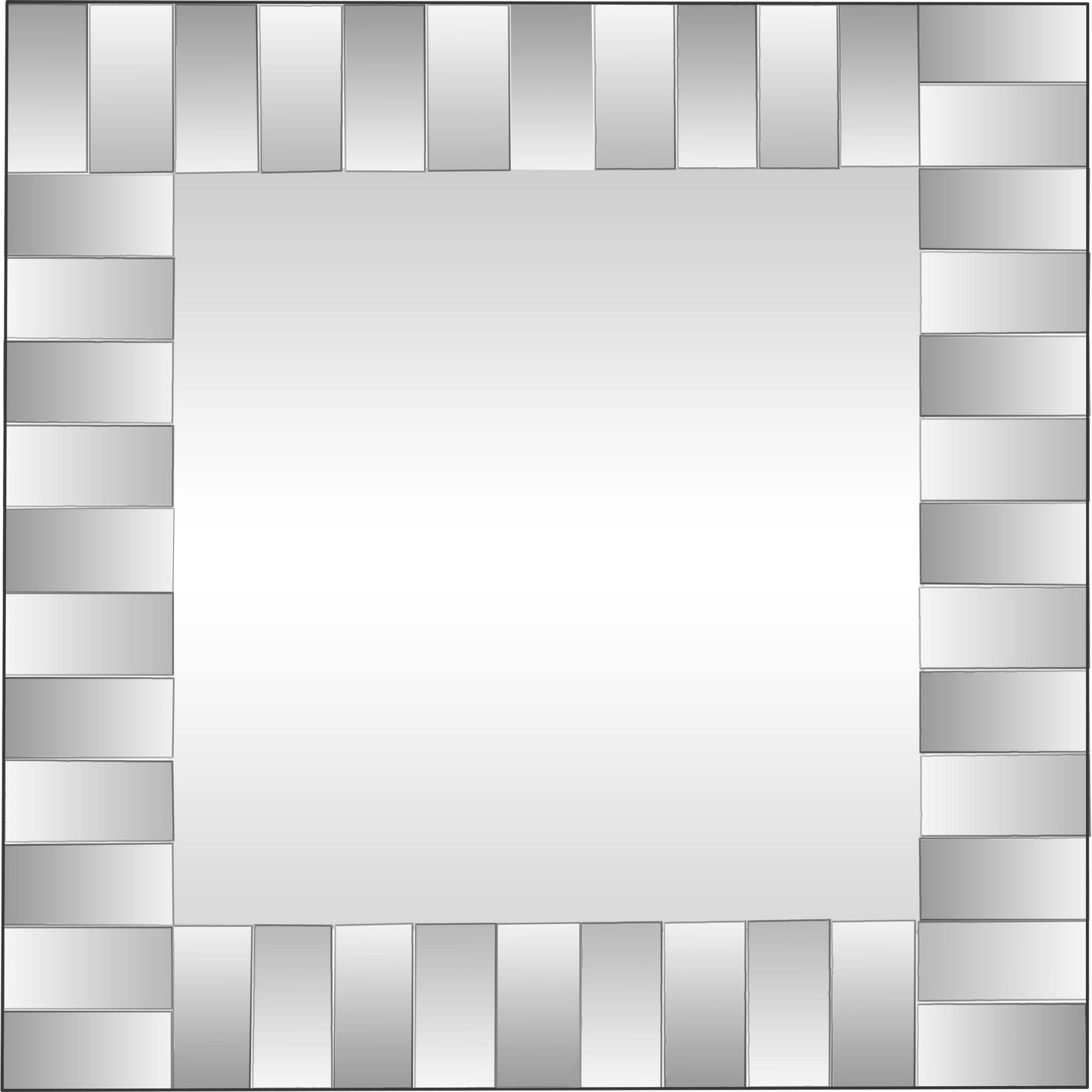 28" Clear Square Glass Framed Accent Mirror - Homeroots
