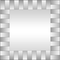 28" Clear Square Glass Framed Accent Mirror - Homeroots