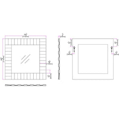 28" Clear Square Glass Framed Accent Mirror - Homeroots