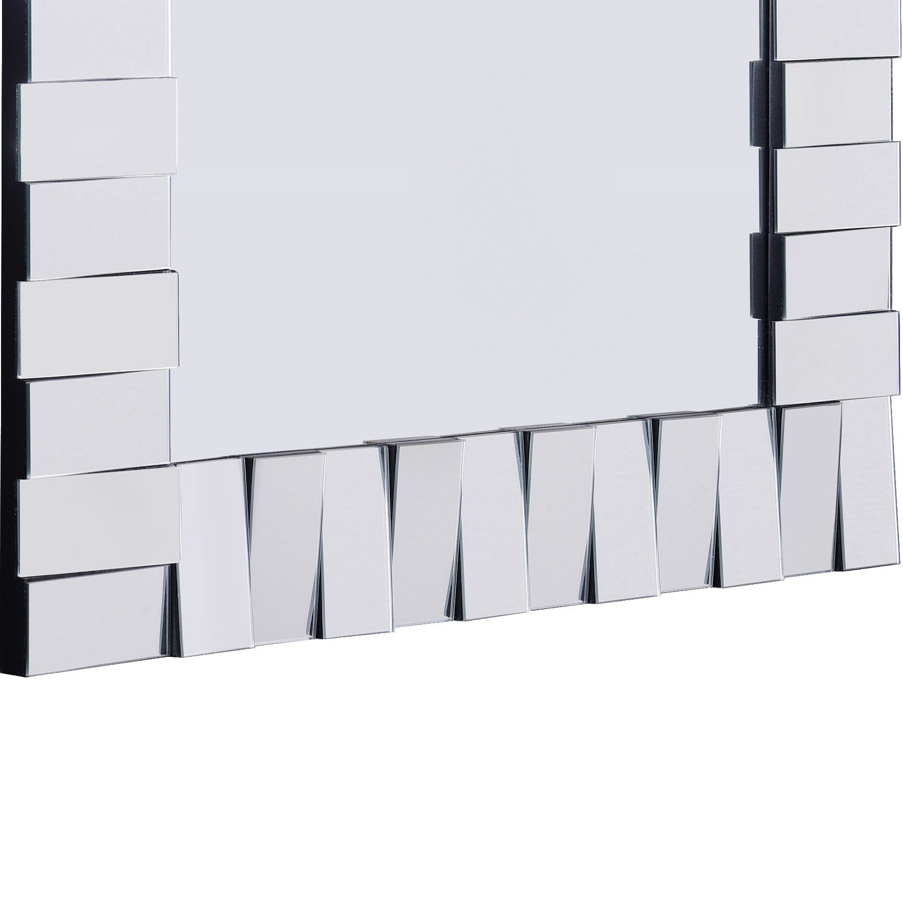 28" Clear Square Glass Framed Accent Mirror - Homeroots